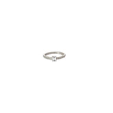 18k White Gold  .30ct F VS2 Emerald Cut Diamond /.20ct F VS2 Round Diamond Ring